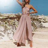 New Women Summer Boho Maxi Long Dress Evening Party Beach Dresses Sundress Backless Halter Dress Summer