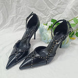 Brand New Design Sexy Party Women's Pumps Pointed Toe Thin High Heels Rivet Shoes For Woman Wedding Luxury Classic Pumps Ladies