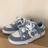 goosudu New Women’s Sneakers Haze Blue Love Breathable Students Casual Sports Shoes Women Couple Borads Shoes Men Outdoor Sneakers