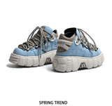 Autumn and winter new women's shoes fashion british Street style Lace up design knight Martin locomotive short boots 41