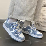 goosudu New Women’s Sneakers Haze Blue Love Breathable Students Casual Sports Shoes Women Couple Borads Shoes Men Outdoor Sneakers