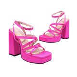 Brand New Design Summer Party Women Sandals Platform Block High Heels Roman Shoes For Woman Sexy Fashion Trendy Sandals