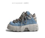 Autumn and winter new women's shoes fashion british Street style Lace up design knight Martin locomotive short boots 41