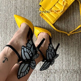 Brand New Summer Sandals Women Dress Party Sexy Thin High Heels Woman Shoes Office Ladies Butterfly Luxury Fashion Sandals