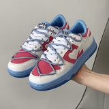 Heart Dunks  New Type Slate Shoes Haze Blue Trend Love Pattern Breathable Student Casual Sneakers Female Men