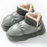 New Waterproof Snow Boots for Women Super Warm Plush Platform Ankle Boots Woman Winter Pu Leather Cotton Padded Shoes Mujer