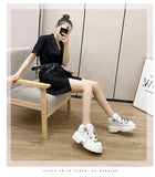 Autumn and winter new women's shoes fashion british Street style Lace up design knight Martin locomotive short boots 41-45