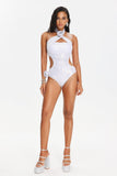 goosudu Sila Silver Crossed Halter Swimsuit