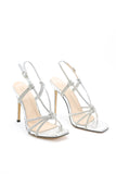 goosudu Tris Diamante Buckle Heeled Sandals