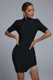 goosudu Zaful Rhinestone Mini Bandage Dress