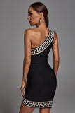 goosudu Zinney One Shoulder Cocktail Dress