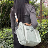 Large Canvas Tote Bag with Multiple Pockets for Women & Men, Cute Crossbody Shoulder Bag Casual Hobo Messenger Purse Handbag