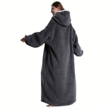 Extra Long Wearable Blanket Hoodie For Women Men Adults Oversized Hooded Blanket Sweatshirt, Super Soft Warm Comfortable Giant Wearable Blanket Hoodie With Big Pocket