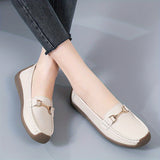 Women's Comfy Flat Loafers, Buckle Decor Slip On Soft Sole Shoes, Casual Non Slip Walking Flats