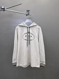 Designer High Quality Hooded Long Sleeve Hoodie Fashion Triangle Logo Letter White Cuff Striped Hoodie