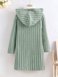 Cozy Rib-Knit Hooded Cardigan for Girls - Soft, Open Front, Spring and Fall Essential - Perfect Gift for Little Ones