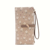Long Style Wallet, Floral Print, Casual Zippered Folding Coin Purse, Multiple Card Slots, Clutch Handbag