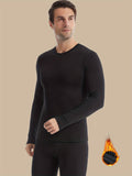 Men's Thermal Activewear Top - Long Sleeve, Crew Neck, Stretch Fit for Winter Sports, Running & Fitness - Machine Washable