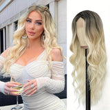 Lady Wig With Bangs, 26 Inch Long Wig Lady, Sand Blonde Wavy Wig, Heat Resistant Synthetic Wig, Suitable For Everyday Party Use