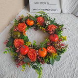 Autumn Harvest Wreath - 17.78in Peonies and Pumpkins with Berries and Pinecones, Suitable for Halloween, Thanksgiving, Christmas, Easter and Farmhouse Decor