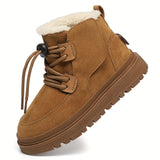 Comfortable Snow Boots For Boys, Soft Warm Plus Fleece Boots For Outdoor Walking Hiking, Autumn And Winter