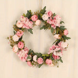 Beautiful Artificial Flower Wreath - Perfect for Garden, Farmhouse Door, Photo Props & Outdoor Decor!