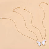 2pcs/Set Exquisite Butterfly Matching Necklace Set - Unique Couple/Friendship Design, Dainty Neck Jewelry for Everyday Wear - Perfect Gift for Women, Bestie/BFF on Special Occasions