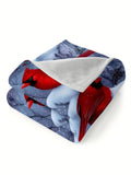 1pc Cozy Bird Pattern Flannel Blanket - Ultra-Soft, Skin-Friendly, and Vibrant Digital Print - Perfect for Casual Sofa, Lunch Break, or Multi-Purpose Use with High-Definition Colors and Plush Texture