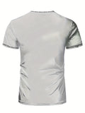 Men's ComfortFit Round Neck Short Sleeve Fitness T-Shirt - Soft, Breathable, Moisture-Wicking, Quick-Drying, and Four-Way Stretch for Ultimate Freedom - Perfect for Running, Yoga, Training, Hiking, Outdoor Activities, and Summer/Spring Casual Wear - Great