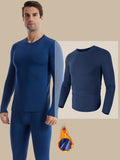 Men's Thermal Activewear Top - Long Sleeve, Crew Neck, Stretch Fit for Winter Sports, Running & Fitness - Machine Washable