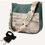 Viva Chic Vegan Leather Crossbody Bag for Women - 2 Adjustable Guitar Straps, Zipper Closure, Polyester Lining, Solid Color Pattern, Casual Style, Faux Leather Material