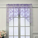 1pc Delicate Butterfly Flower Pattern Valance Curtain - Sheer, Short, Rod Pocket, Tassel, Lacework Design for Kitchen, Cafe, Bedroom, Living Room Home Decor