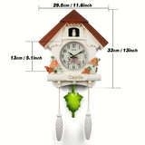 1pc Nordic Bird House Cuckoo Clock - Charming Hourly Alarm & Ornate Pendulum - Aesthetic Wall Decor for Home, Office, & Living Room