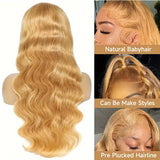 Honey Blonde Lace Front Wig Human Hair 27# Colored Human Hair Lace Front Wigs 13x6 Body Wave Glueless Lace Front Wigs Human Hair 180% Density 22 26 28 30 32Inch