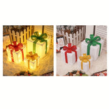 Christmas Lighted Gift Boxes, Set Of 3 LED With Remote & 8 Lighting Modes, Christmas Home Decor Gift Boxes Battery Operated, Light Up Gift Box For Party Xmas Decor (Star)