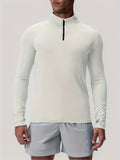 EliteFit Men's Long Sleeve Compression Shirt - Moisture-Wicking, Four-Way Stretch, Zippered Neckline, Athletic Gym Top for Enhanced Performance and Comfort - Ideal for Fitness Enthusiasts and Athletes