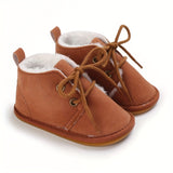 Adorable Baby Girls Soft Warm Furry Boots - Premium Lace-Up Design for Indoor/Outdoor Play - Cozy Winter Wear, Perfect for Autumn & Winter - Stylish and Versatile