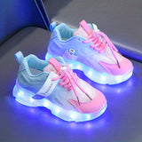 Luminous Girls LED Light Up Sneakers - Adjustable Hook & Loop Fastener, USB Charging, Assorted Colors, Stabilizing Support, Superfine Fiber Insole, Breathable PU Upper, TPR Sole, Perfect for Casual Running and Going Out in Fall, Spring, Summer