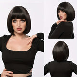 Chic 130% Density Blonde Bob Wig with Bangs for Women: Realistic Scalp, Comfort Rose Net Cap, Ideal for Daily and Party Use