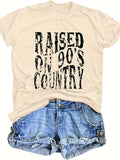 Raised On 90s Country Shirts Women Country Music Shirt Vintage Concert Casual Short Sleeve Tee Tops