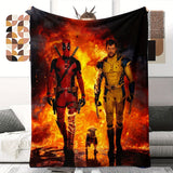 Deadpool & Wolverine Marvel Movie-Inspired Flannel Throw Blanket - Soft, Cozy, And Versatile For Couch, Bed, Office, Or Travel