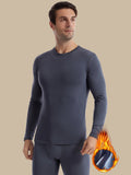 Thermal Performance Shirt - Ultra-Breathable, Moisture-Wicking, Medium Stretch Crew Neck Base Layer for Sports and Casual Wear - Fall/Winter Suitable, Long Sleeve, Polyester 95%, Elastane 5% Solid Color Compression Top