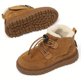 Comfortable Snow Boots For Boys, Soft Warm Plus Fleece Boots For Outdoor Walking Hiking, Autumn And Winter