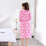 1pc Floral Luxury Bathrobe - Ultra-Absorbent Coral Velvet, Soft Skin-Friendly Loungewear, Cute Long Pajamas with Eye-Catching Print, Stylish Long-Sleeve for Womens Year-Round Comfort