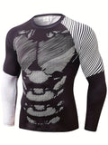 High Performance Men's Quick Dry Sports Shirt - Moisture Wicking, Breathable, Compression Base Layer for Outdoor Gym, Running, and Fitness