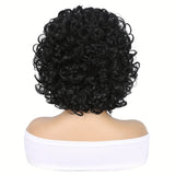 10 inch Synthetic Afro Curly Wig with Flattering Bangs - Natural Looking, High-Quality fibers for Women - Easy Maintenance, Versatile Style