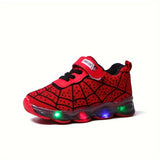 Kids' Glow-In-The-Dark Sneakers - LED Light-Up Running Shoes For Boys & Girls Ages 1-6 | Breathable Mesh With Magic Tape Closure