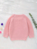 Cozy Casual Crew Neck Baby Sweater - Easy Care Long Sleeve Pullover with Stylish Mermaid Hem for Fall/Winter