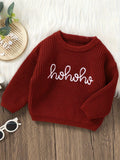 Adorable HOHOHO Embroidered Cable Knit Sweater - Soft, Cozy, and Warm Long Sleeve Top for Toddler and Infant Girls - Perfect for Fall and Winter Season, Casual Daily Wear, and Holiday Gift