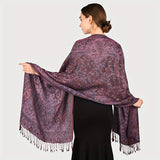 Elegant Reversible Paisley Shawl - Soft, Warm & Breathable with Tassels - Ideal for Traditional Attire & Everyday Elegance